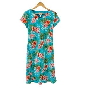Vintage Talbots Floral Silk Dress Womens Size 6P‎ Fit Flare Preppy Beach